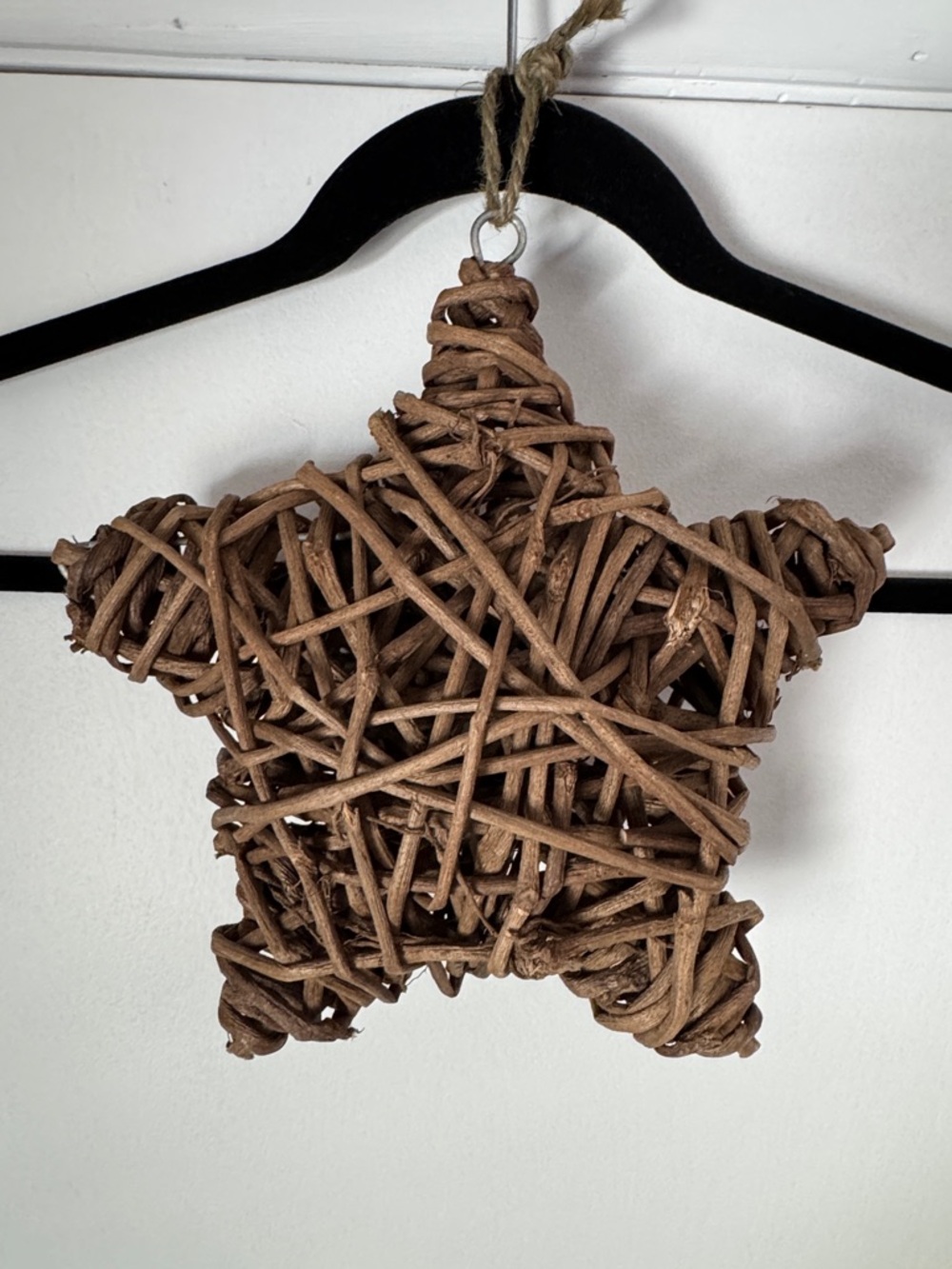 Rustic Wicker Star Hanging Ornament
